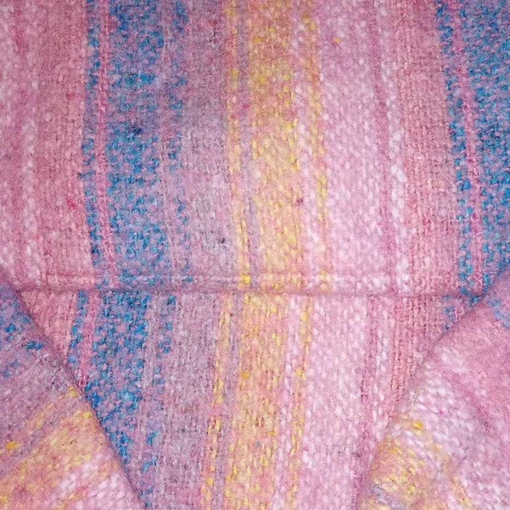 Pink & blue Mexican Jerga Pullover Hoodie XXXL Unisex - Picture 3 of 3